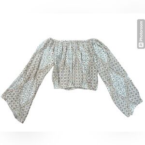 PacSun Kendall & Kylie cropped long sleeve boho top size XS